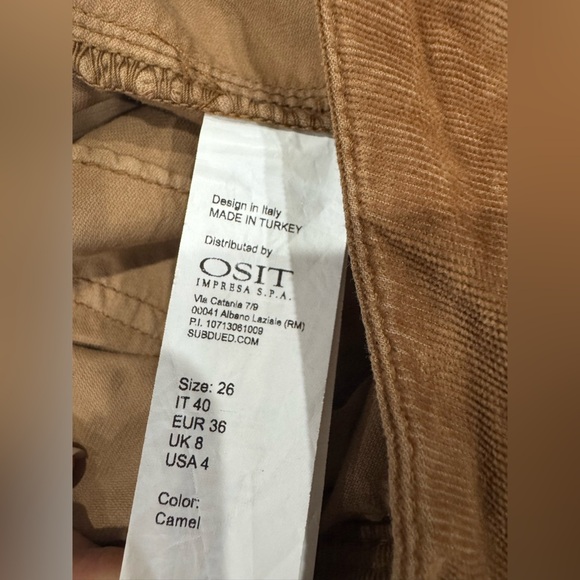 Subdued Palazzo Pants Women’s Size 26 Camel Color, 98% Cotton, Made in Turke - Picture 4 of 11